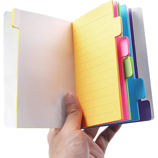 Kontorsmaterial Sticky Notes Divider Sticky Notes Tabs, Tabbed Self-Stick Lined Bright Colors Note Pad, Skolmaterial 2 st 120 Index Notes