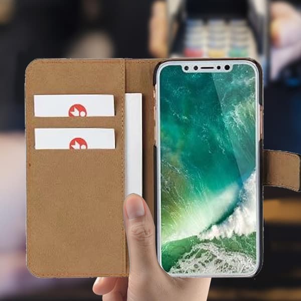 iPhone 12/12 Pro - Ekte Lær Etui - Lyseblå