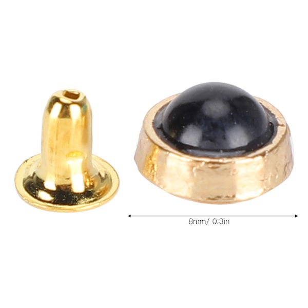 100 set färgade kristallnitar 8MM DIY zinklegeringsdekorationsspikar för bagage kläder skorSvart