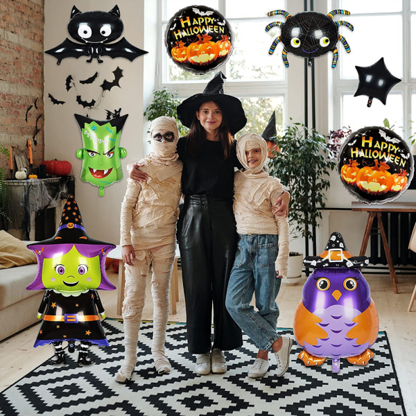 6st Halloween ballongbågesats för halloweenfest inomhus