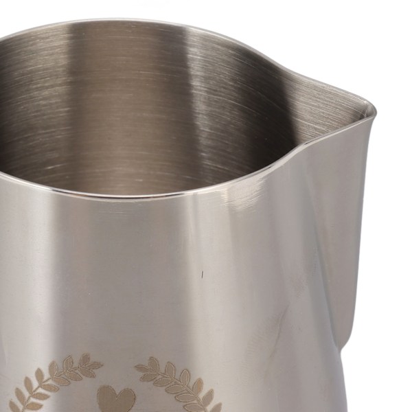 350 ml Kaffe Konstmugg med Spetsig Mun 304 Rostfritt Stål Mjölkskummare Kanna för Hembruk Silver