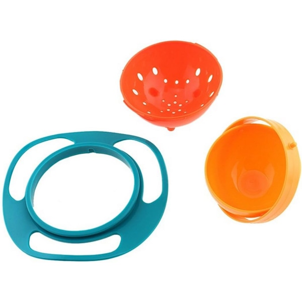 Gyroskopisk Roterande Skål för Barn, 360 Graders Rotation Spillresistent Design, Rolig och Engagerande BPA-fri Snacks Skål med Lock