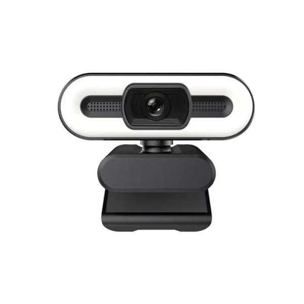 2k HD webbkamera med LED-ljusring och USB-mikrofon