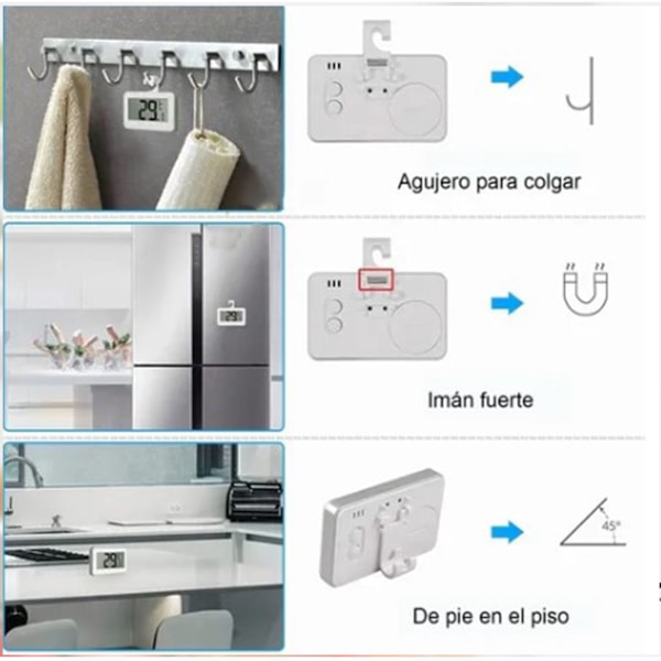 Digital Frysrumstermometer Vit Mini Känslig Energisparande Kylskåpstermometer för Hemmet