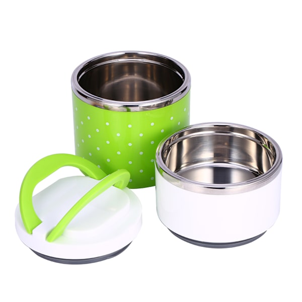 2-lagers Termos Lunchbox i Rostfritt Stål, Grön