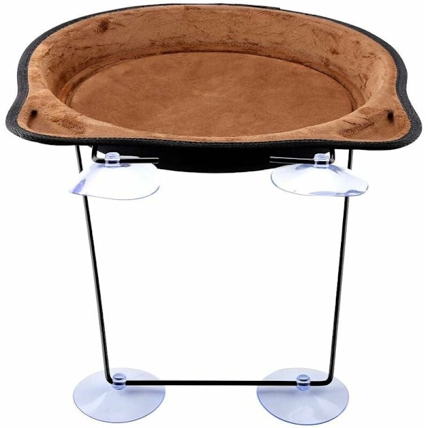 Vikbar Kattsäng, Hängande Kattsäng Vikbar Design för Utrymmesbesparande Installation, Perfekt för Innekatter att Njuta av Utomhusvyer (Kaffe)