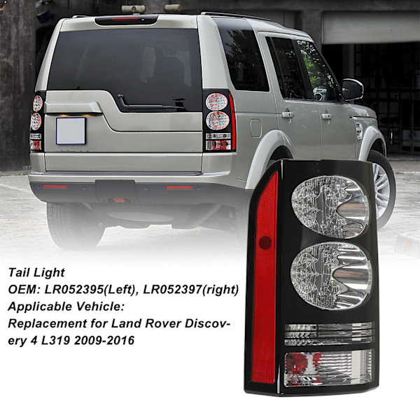 Baklykta Bil Bakre Bromsljus Signal Ersättning för Land Rover Discovery 4 L319 2009 till 2016 Vänster: LR052395
