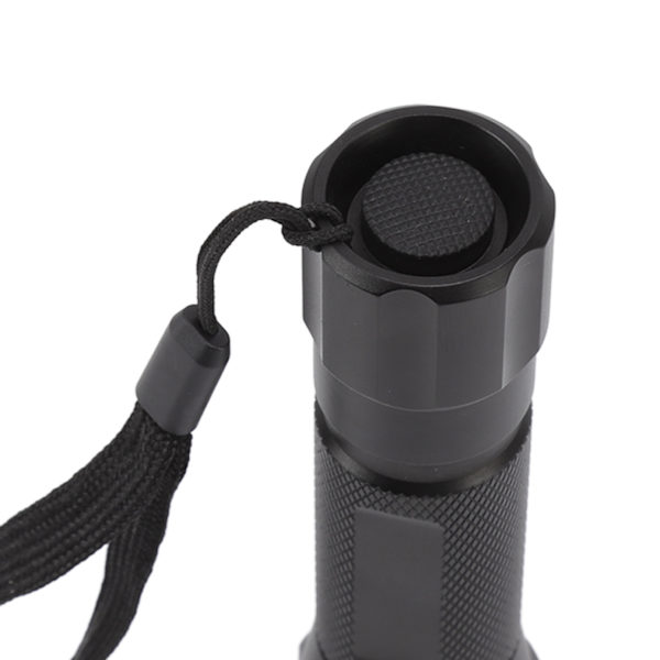 Röd LED-ficklampa Zoomable Aluminiumlegering Bärbar Röd Linsficklampa med Snöre för Fiske Jaktdetektor