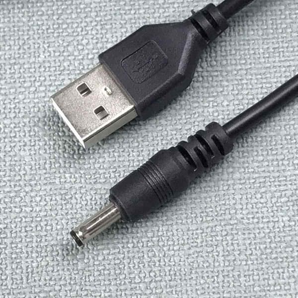 Strömladdningsadapterkabel, 5V DC Strömladdningsadapter Mobil Strömlösning USB 2.0 A Typ Hane till 3.5x1.35mm DC Strömkabel, Stöder Extern