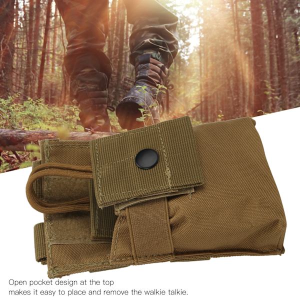 Multifunktionell Molle Radiohållare Holster Walkie Talkie Väska Påse för Tvåvägsradio (Tan )