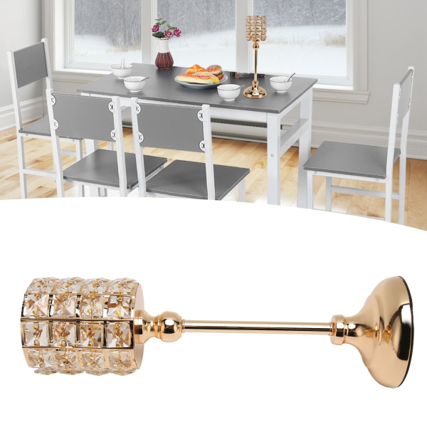 Kristallljusstake 13,8in hög europeisk stil Elegant galvaniserad guldljushållare för bröllopsfest nyår