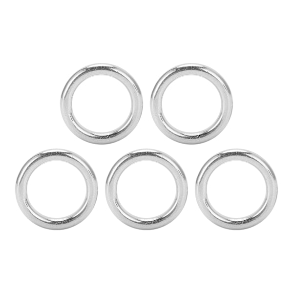 5 st runda ringar svetsade rostfritt stål hållbar robust båge för navigationsbåtar utomhus 3x15mm