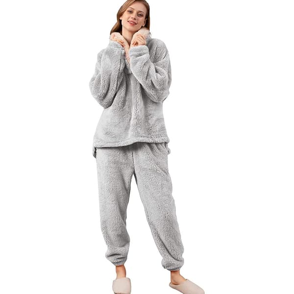 Pyjamas för dam - vinterpyjamas för dam, sammetskrage