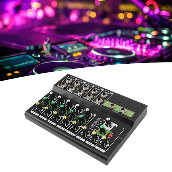 MIX5210FX 10-kanals effektmixer ljudkonsol kompakt ljudstudiomixer ljudkort bärbar digital mixer 100-240V EU-kontakt