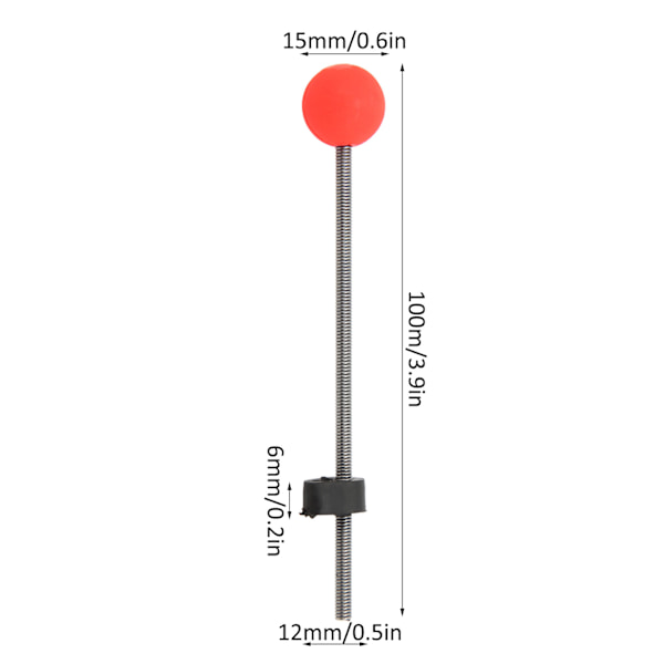 5PCS Mini Vinter Isfiske Spö Topp Spets Bärbar Utomhus Fiske Spö Röd Boll Fjäder SpetsarM