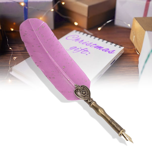 Kalligrafi Pen Retro Elegant Hållbar Bärbar Praktisk Attraktiv Dekorativ Skrivverktyg för HemRosa