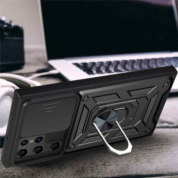 Samsung Galaxy S23 Ultra Cover Ring CamShield Sort