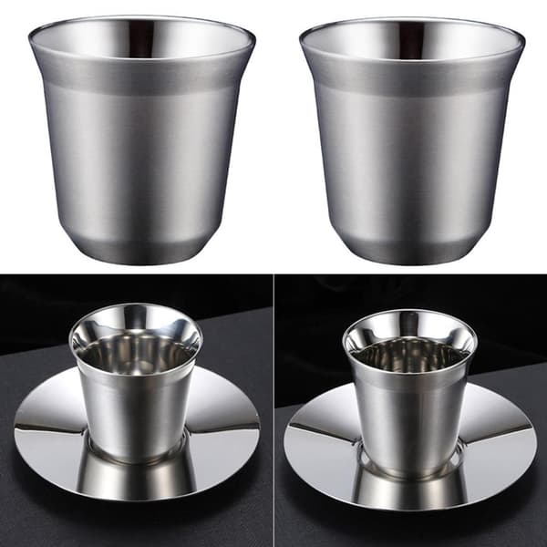 Metal Drikkeglas, Stilfuld og Let Kaffekop, Rustfrit Stålkonstruktion til Camping
