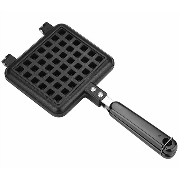 Våffeljärn i aluminiumlegering, värmeisolerande långt handtag för säker och bekväm matlagning, non-stick dubbelsidigt våffeljärn för enkel rengöring