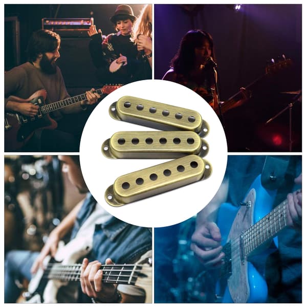 Enkelspolig Pickup-skydd för ST SQ Elgitarr, Elgitarr Ersättning Mässing Pickup Monteringsring Set, Gitarrtillbehör Ersättningsdel