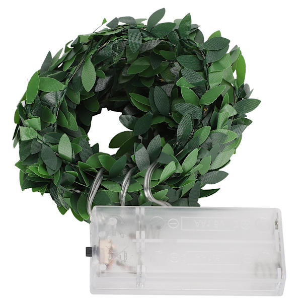 LED Grön Blad Rattan Konstgjord Flätad Girlang Rep Semester Dekoration DIY Tillbehör