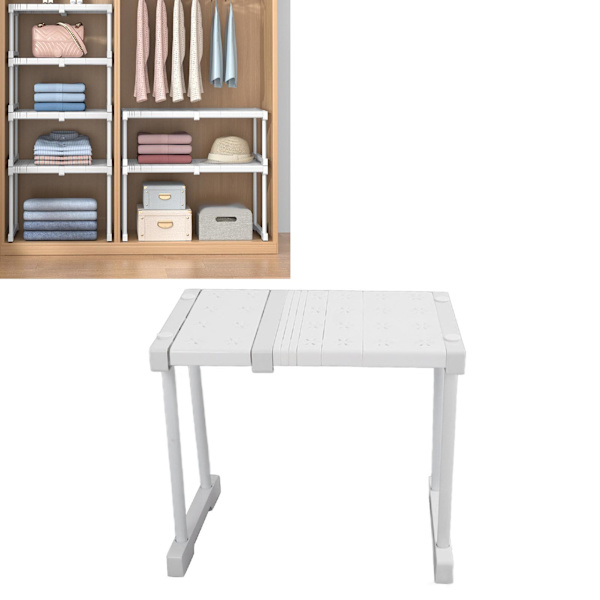 Expanderbar hylla stapelbar 121lb lastbärande avdelare förvaringsställ för garderob skåp skåp längd 27‑38cm / 10.6‑15in