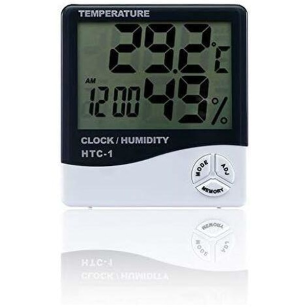 Hygrometer inomhus och utomhus Digital termometer Hygrometer Elektronisk LCD väderstation (Färg: Vit)
