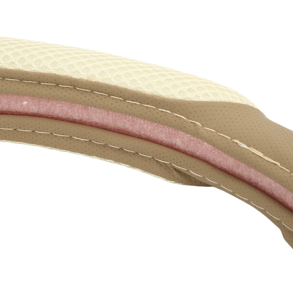 15 tum Rund Rattöverdrag Konstläder Andningsbart Is Silke Halkskyddande Universal för 37‑38cm Rattar Khaki