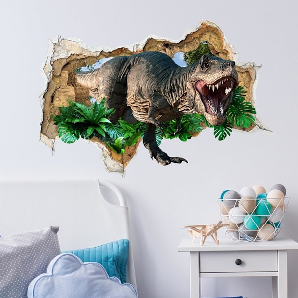 Väggklistermärke dinosaurie 3D barnrum väggklistermärke hål i väggen väggklistermärke dino för sovrum tonårsrum barnklistermärke väggklistermärke DIY