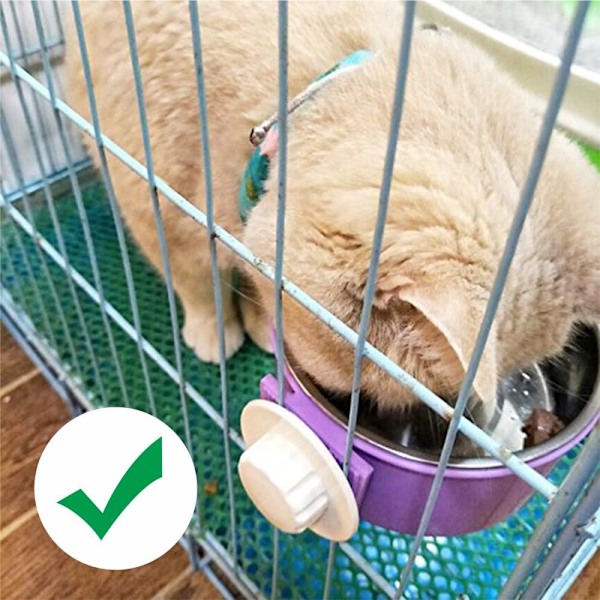 Smidigt Matningssystem, Hängande Skål i Rostfritt Stål för Hund, Katt, Kanin, Fågel, Valp, Lätt att Rengöra & Installera Matningslösning (1 Set)
