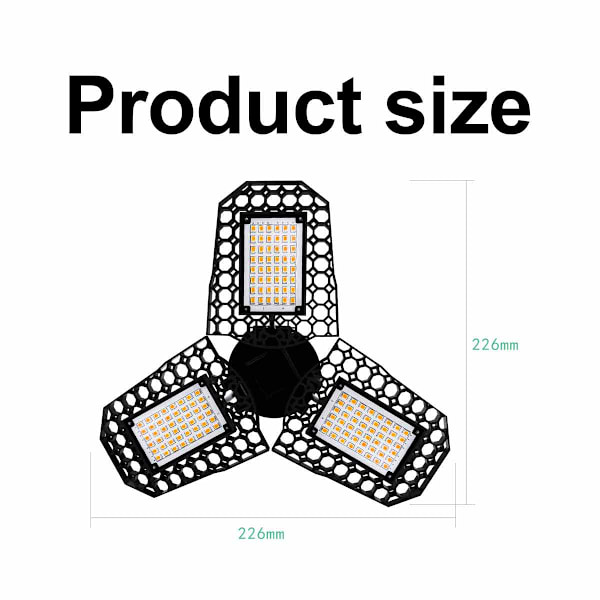 E27 LED Vikbara Garagebelysning Inomhus Deformerbar Lampa för Verkstad Lagerbelysning 110V