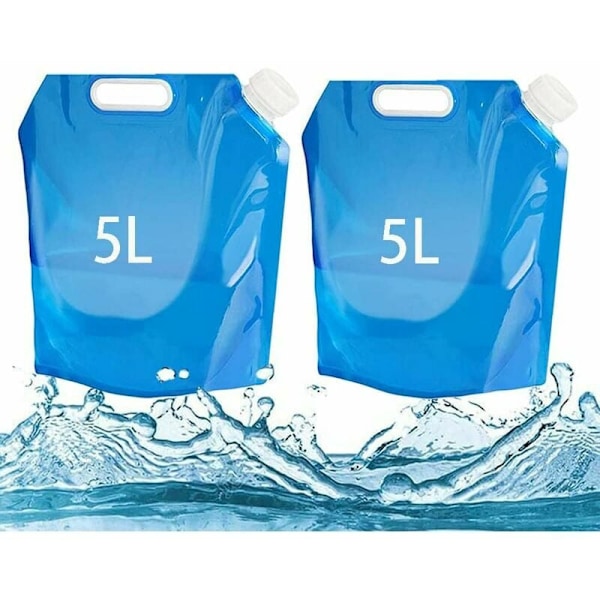 Bärbar Vattenförvaringslösning, Hopfällbar Vattenbehållare för Camping, Vandring, Backpacking, 2 st, Högkvalitativt PVC-material, BPA-fri, Hållbar