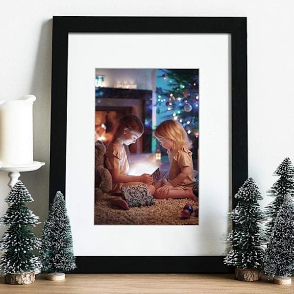 11x14 Tavelram Set om 4, Högupplöst Plexiglas, Bilder 8x10 eller 9x12 med Passepartout eller 11x14 Utan Passepartout för Väggmontering Fotoramar Galleri