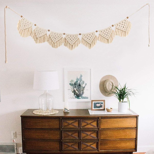 Bomulls Tofs Heminredning, Vävda Upphängningar, Hållbar Rustik Dekoration, Solid och Vacker Design, Boho Makramé Tofs Girlang För Bondgårds Accent,