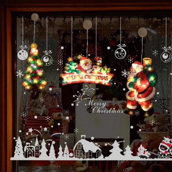 Julbelysning, Santa Sucker LED-lampor, snögubbefönster