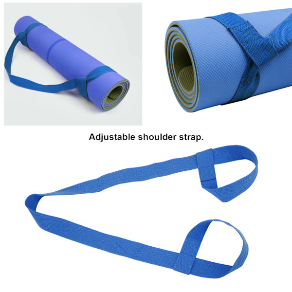 Yoga Rem för Bärbar Justerbar Mjuk Lätt Enkelt Fixerad Multifunktionell Stretch Rem för Bär Blå