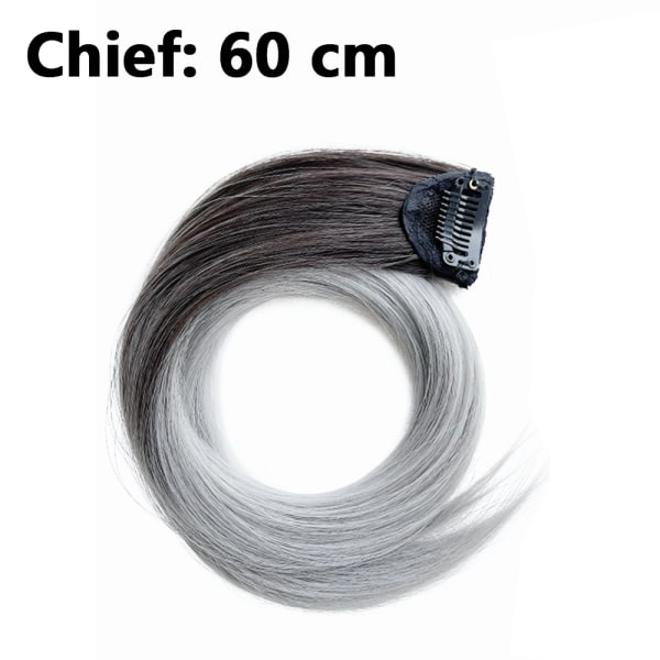 Clip-Type rakt hårförlängningsstycke Kvinnlig färggradient