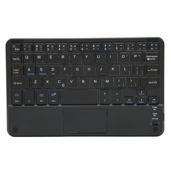 Trådløst Bluetooth-tastatur, indbygget multi-touch trådløs trackpad til de fleste tablet-enheder 7 til 9 tommer, aluminiumslegeringsmateriale sikrer