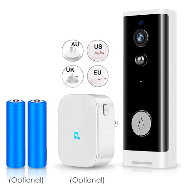 WIFI Dörrklocka Smart Hem Trådlös med WiFi Videodörrklocka Intercom Säkerhet Utomhus Dörrkamera 1080P Hem Trådlös Klockspel