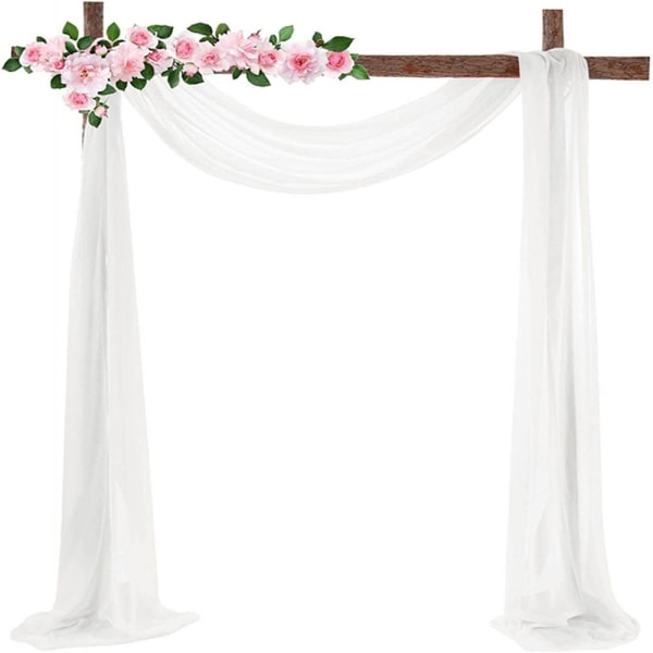 Frihand Dekoration Genomskinlig Voile Gardiner Förberedda Gardiner Dekorativa för Kors Gardiner Fönsterluckor Bröllopsdekoration Sjal 70x550cm