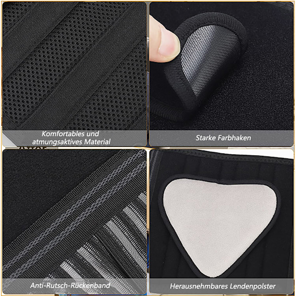 Tung Lyftskydd med Ergonomisk Form, Ryggsmärtlindring från Mjukt Ventilerande Mesh, Djup Ländryggsmassage Ryggstöd för Män och Kvinnor