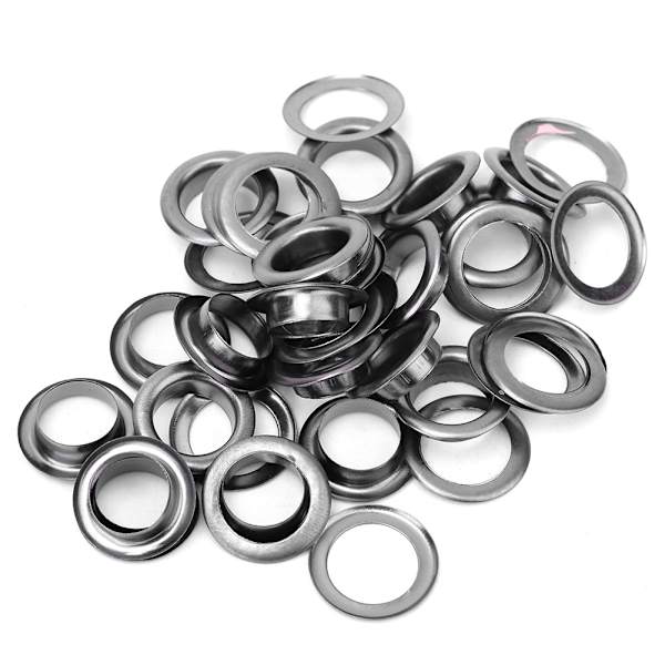 100 st mässingskläder DIY-verktyg stickningstillbehör rostskydd läderhantverk öljett (svart 6 mm)