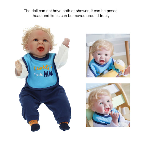 55 cm Reborn pojke docka verklighetstrogen nyfödd babydocka barn presentleksak med flaska napp
