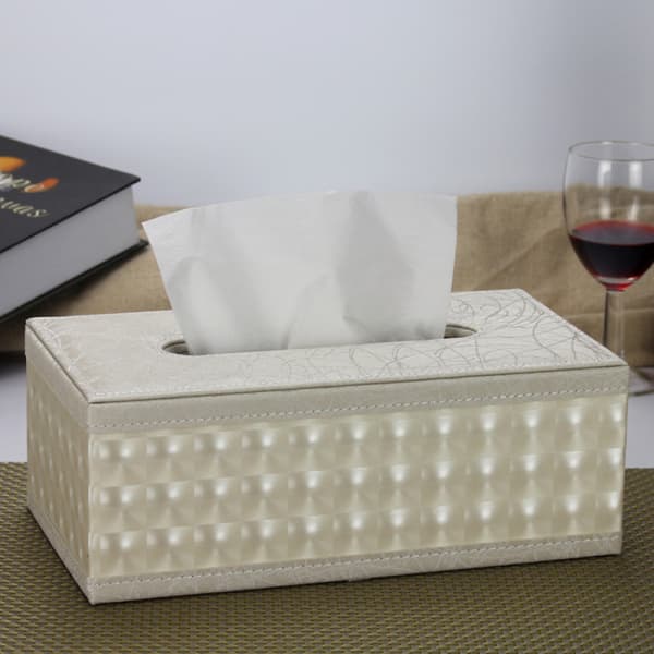 KingFom Modern beige läder servettlåda