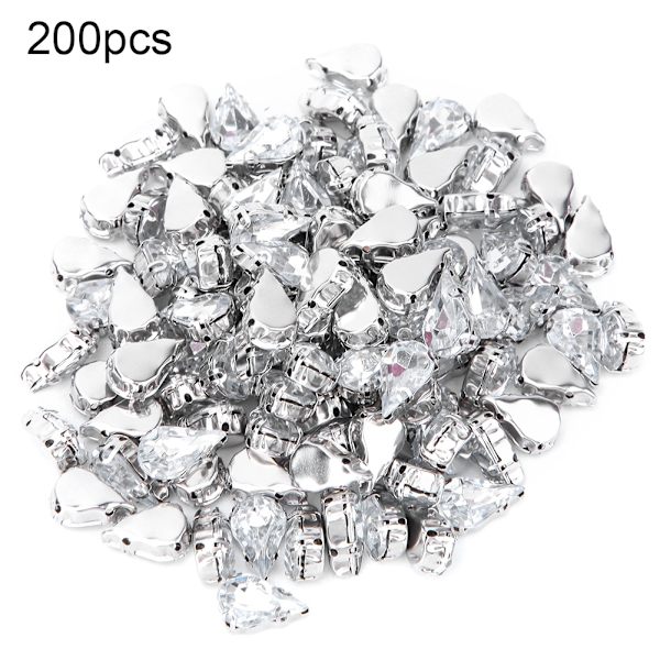 200 st akryl tårformad DIY dekoration accessoar för kläder skoväska (10x14mm)