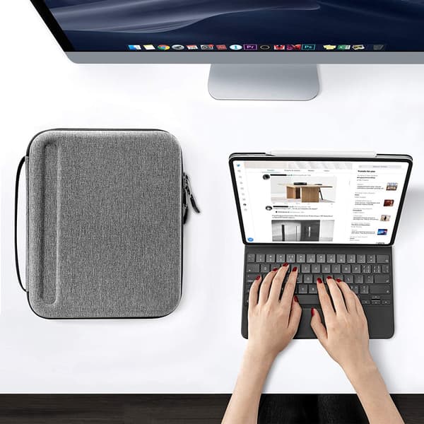 Fodral för 12,9-tums iPad Pro (3:e, 4:e och 5:e generationen) 2018-2021, skyddsfodral för Magic Keyboard, strömadapter, kabel, USB