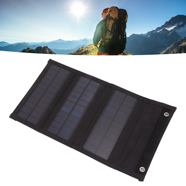 30W Solcellsladdare för Telefon Bärbar Utomhus Solpanel Laddare Trippelvik Solpanel för Camping Vandring Fiske