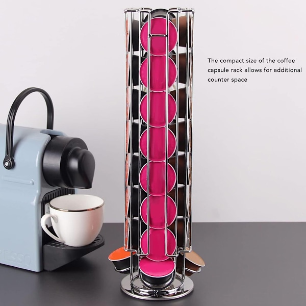 Dolce Gusto kaffekapselhållare, Kapselhållare dispenser roterande display för 24 kapslar, Dolce Gusto förvaringshållare, 360 graders roterbart område