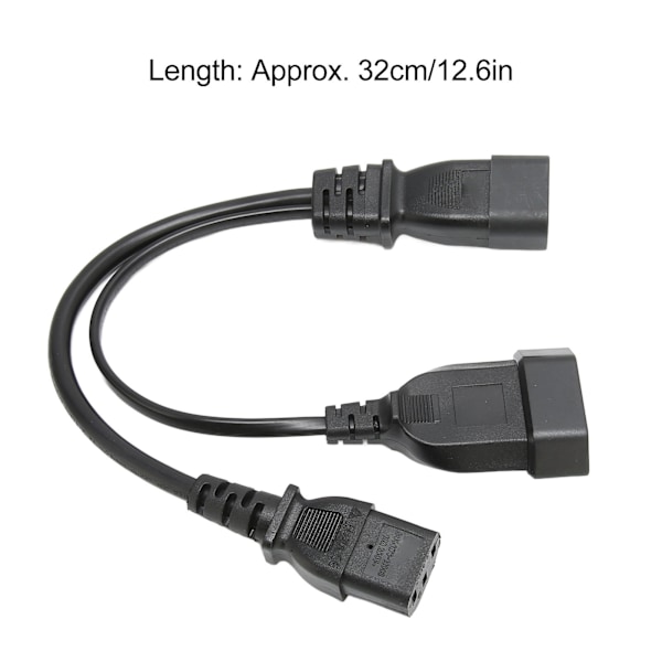 Strömkabel Y-splitter för universell kompatibilitet, konverterar standard IEC320 C14 till C13 och EU-chassi, klassad upp till 10A 250V, Y-splitter strömkontakt