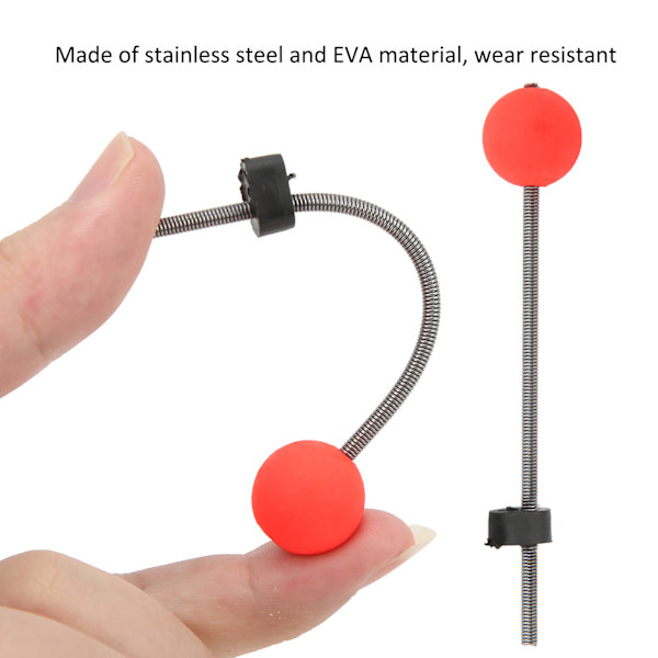 5PCS Mini Vinter Isfiske Spö Topp Spets Bärbar Utomhus Fiske Spö Röd Boll Fjäder SpetsarL